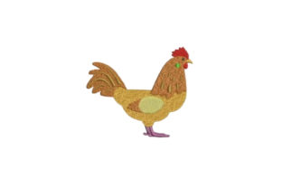 Friesan Chicken: A Charming Farm Animal Embroidery Design