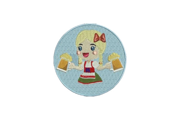 Girl in Dirndl: A Charming Embroidery Design for Meaningful Gifts