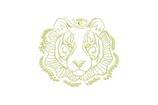 Linework Tiger Embroidery Design